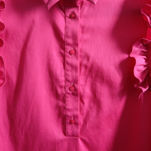 NWOT Zara Fuchsia Frilled Top - Picture 4 of 6